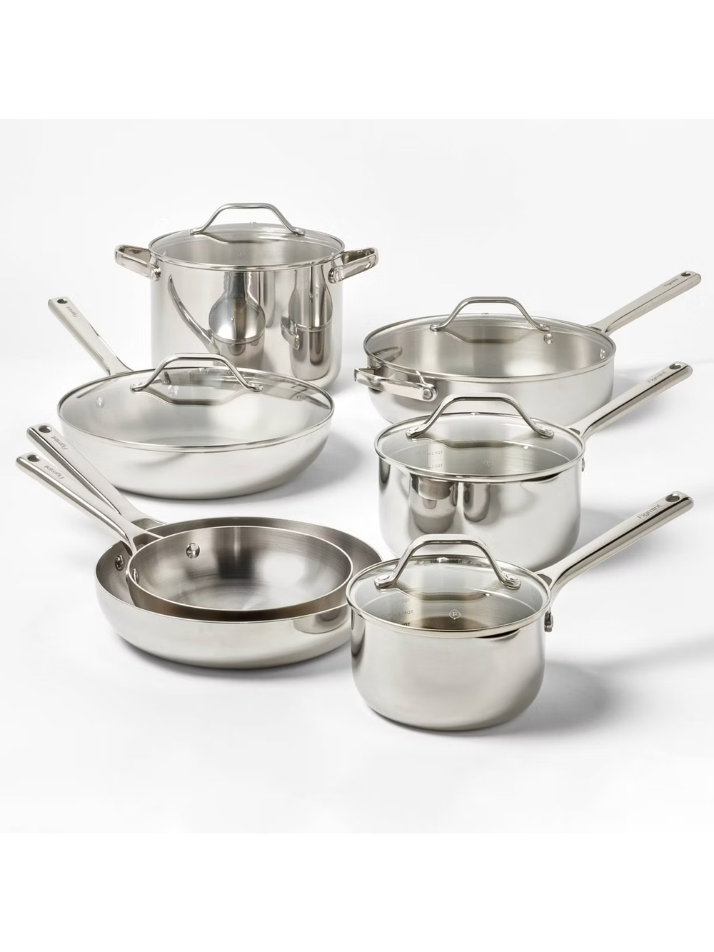 Figmint 12- Piece Stainless Steel Fully Clad Tri-Ply Pots & Pan Set Target Brand